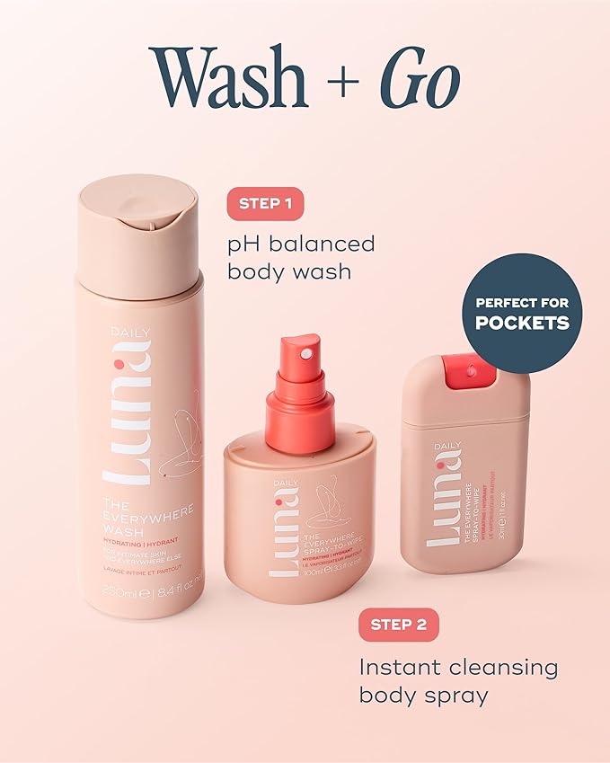 Luna Daily Hydrating Feminine Wash, Soft Cotten Scent | pH-Balanced Body Wash for Sensitive Skin | Moisturizing Daily Cleanser with Soothing Aloe for Daily Relief | Gentle & Pregnancy-Safe, 250ml