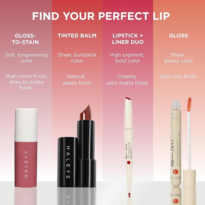HALEYS Re-dew Lip Gloss to Stain - Hydrating Kiss-Proof Formula with Vegan Squalane & Vitamin E - Lightweight Transfer-Proof Hybrid for Soft Color, Cushiony Moisture & All-Day Wear (Flirt)