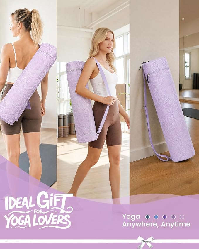 Gonex Yoga Mat Bag, Yoga Mat Carrier Full-Zip Exercise Yoga Mat Carry Bag for Women Men with 2 Multi-Functional Storage Cargo Pockets Extra Wide Adjustable Shoulder Strap