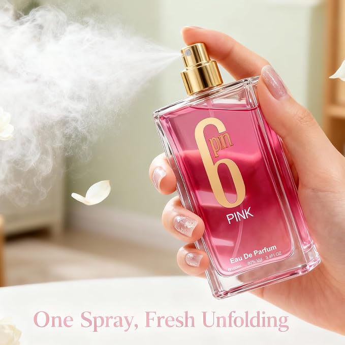 A CENTER 6pm Pink Women's Cologne-Style Perfume | 100ml Soft Floral Eau de Parfum | Gentle Musk & Woody Scent Gift for Her