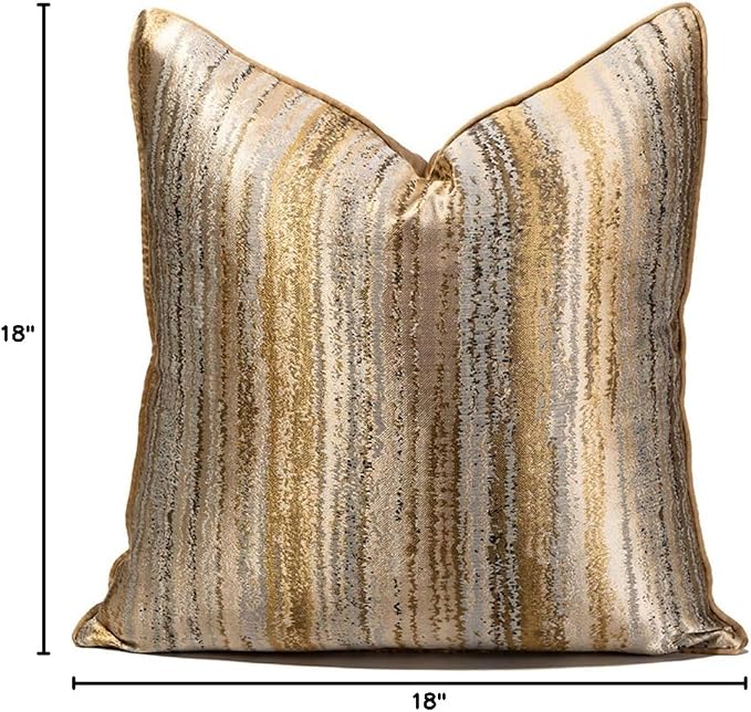 vctops Decorative Luxurious Throw Pillow Covers Square Cushion Cases Pillowcase for Bed Sofa Couch Chair Car Home Decor (Gold, 18"x18")