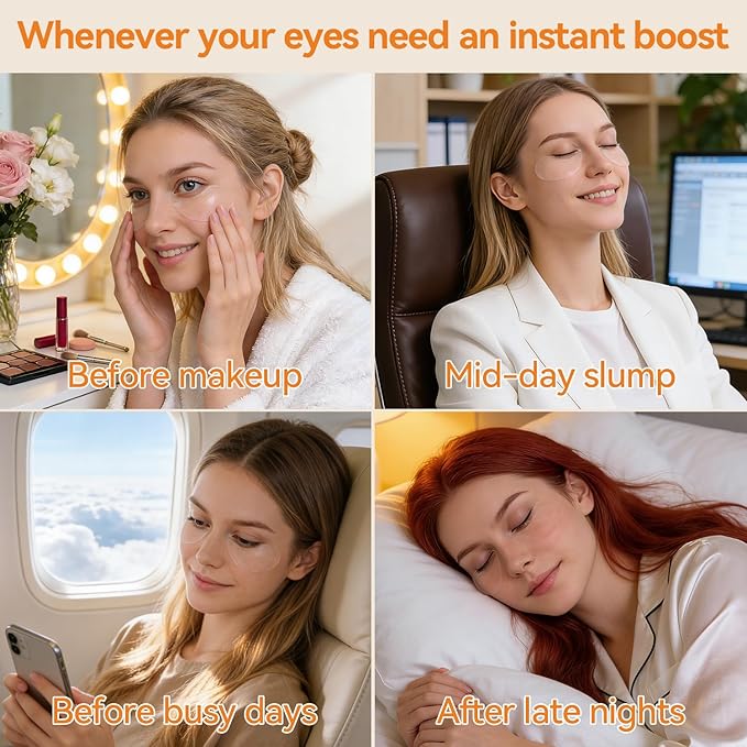 Charge Energy Under Eye Patches (28 Pairs), Vitamin C & Caffeine Eye Mask for Puffy Eyes, Dark Circles and Bags - Cooling Hydrogel Patches, 5-Minute Morning Wake-up Call for Tired Eyes, All Skin