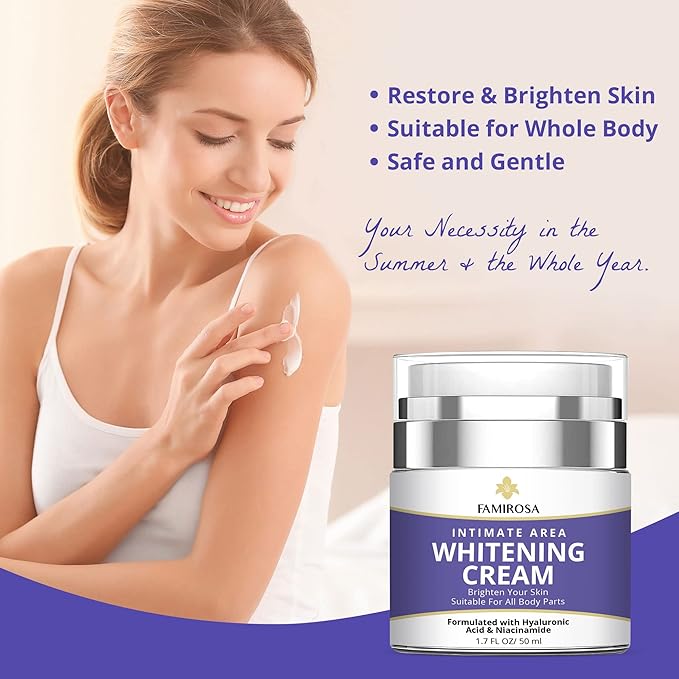 FAMIROSA Intimate Area Dark Spot Corrector: Underarm Cream for Armpit, Knees, Elbows, inner Thigh, Private Parts - Intimate Skin Cream 50 ml