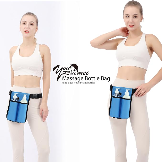 Massage Bottle Bag Massage Therapist Holster Massage Lotion Holster Massage Oil Holster(YR-2KD-Blue)