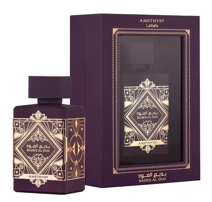 Lattafa Bade'e Al Oud 2-Piece Set for Unisex, (3.4 Oz Amethyst Eau De Parfum Spray + 3.4 Oz Oud for Glory Eau De Parfum Spray)