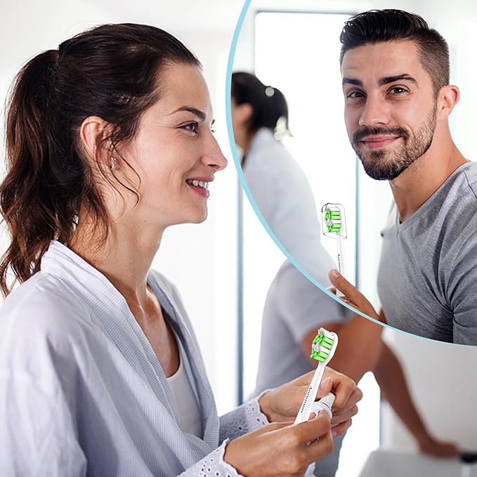 Aoremon Replacement Heads for Philips Sonicare Toothbrush Heads - Compatible with Phillips Sonicare W HX6062/65 & All Snap-on Electric Toothbrush Models, White Pack of 10