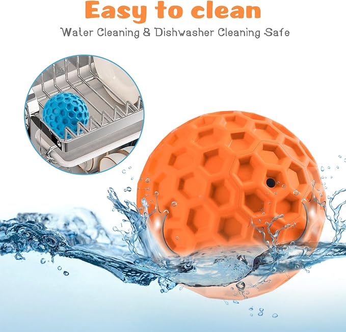 HIPPIH Indestructible Squeaky Dog Toys, Interactive Dog Balls 2 Pack