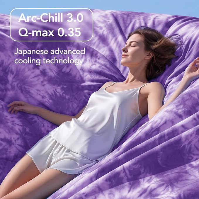 Cooling Blanket 90''x90'' for Hot Sleepers, Arc-Chill Q-Max>0.35 Double Sided Cold Blankets for Night Sweats, Cool Soft Lightweight Summer Blanket for Sofa Bed Couch, Gifts for Women Queen