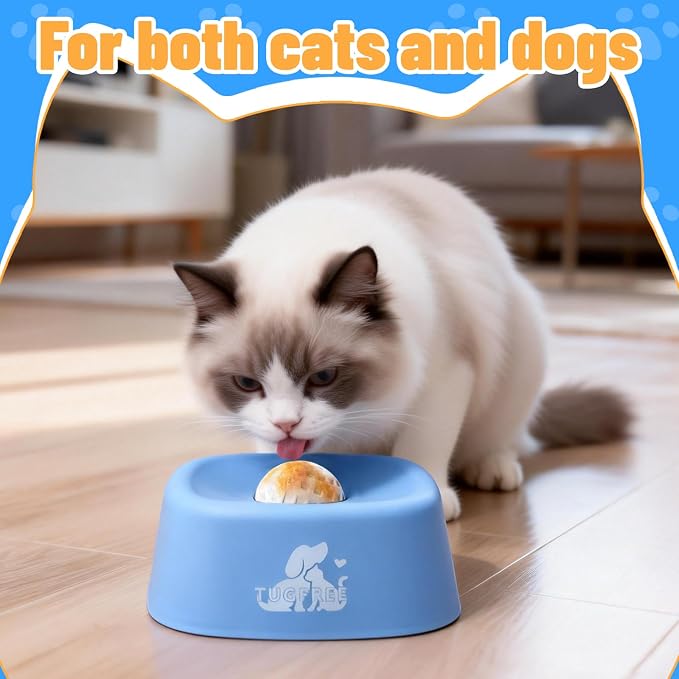 TUGFREE Slow Feeder Dog Bowls, Lick Sphere Puzzle Feeder for Liquid Treats, Non-Spill Puppy Lick Bowl for Bone Broth & Yogurt, Interactive Slow Eating Toy for Anxiety Relief, Boredom and Post-Op Care