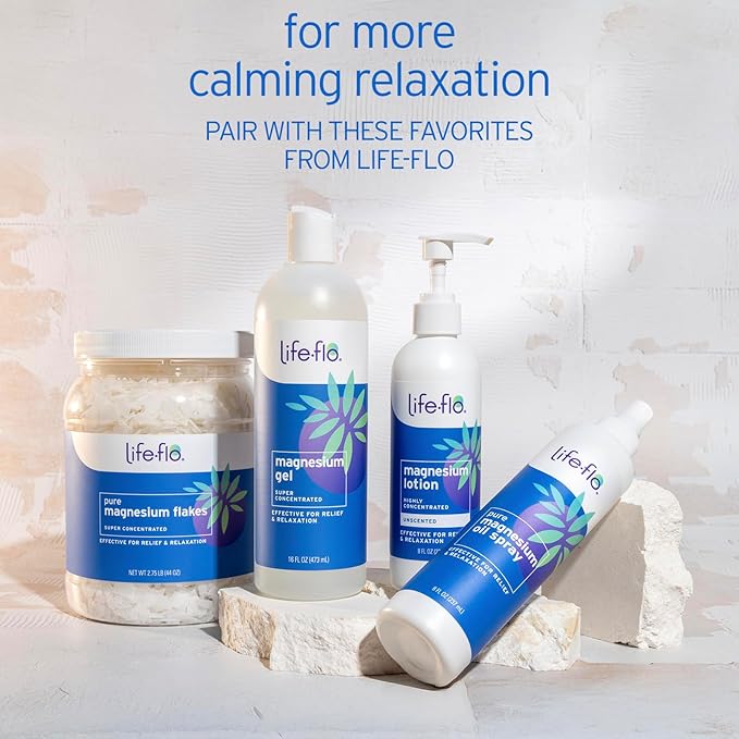 Life-flo Magnesium Lotion, Vanilla Scent - Relief and Relaxation with Magnesium Chloride from The Zechstein Seabed - Dermatologist Tested, Hypoallergenic, 60-Day Guarantee, Not Tested on Animals, 8oz