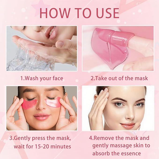 30 Pairs Lip Mask & Eye Mask, Under Eye Patches, Anti Wrinkle Patches for Lip, Reducing Dark Circles, Mothers Day Gifts, Hangover Kit, Teacher Appreciation Gifts, Bulk Gifts, Bachelorette Party Favors
