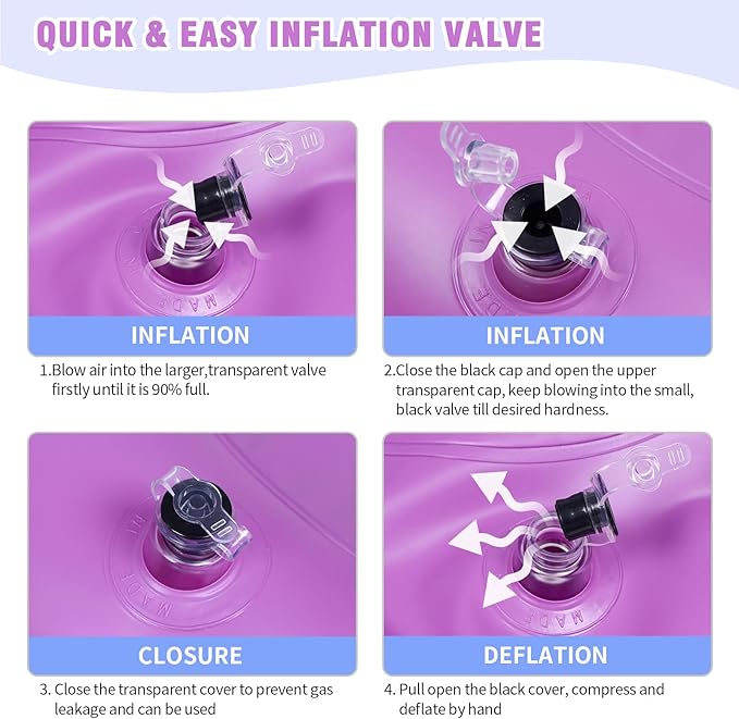 Inflatable Shampoo Basin - Portable Shampoo Bowl, Hair Washing Basin for Bedridden, Disabled,Injured, Hair Wash Tub for Dreadlocks and at Home Sink Washing (Purple)