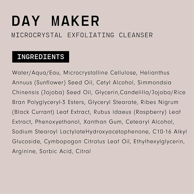 Versed Day Maker Microcrystal Exfoliating Cleanser - Creamy Facial Wash Helps Clear Dead Skin Cells Microcrystalline, Biodegradable Alternative to Microbeads - Vegan (3 fl oz)