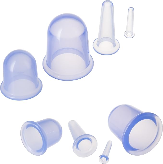 Body Cupping Therapy Sets - Sandine Face Cupping Set - Facial Cupping System - Silicone Massage Cups - Cupping for Cellulite Kit - Ideal to Shape Your Cheeks, Chin by Sandine (Blue)