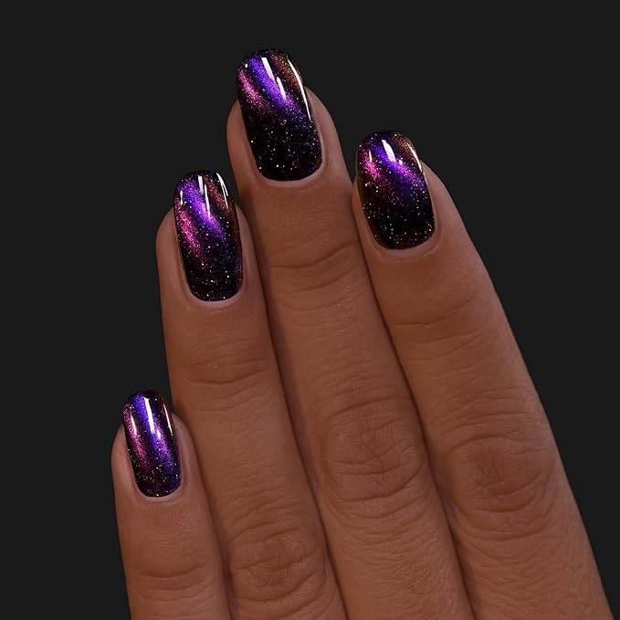 ILNP High Roller - Black-Based Purple Magnetic Holographic Nail Polish