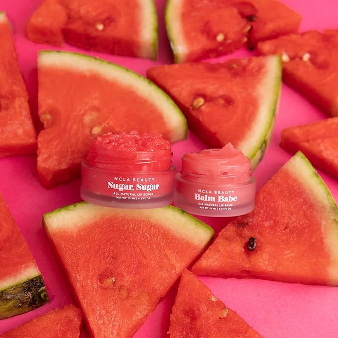NCLA - Lip Care Set + Lip Scrubber | Clean, Natural, Non-Toxic Beauty (Watermelon)