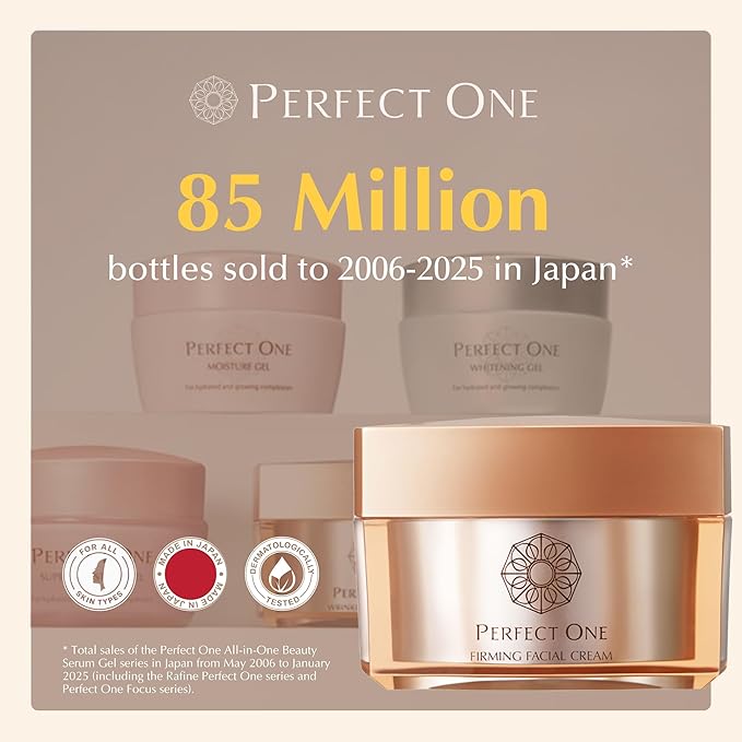 PERFECT ONE Japanese Skincare Trio: Niacinamide, Collagen & Hyaluronic Acid Set - Firming Facial Cream, Firming Body Cream & Bubble Cream Wash for Hydration and Nourishment