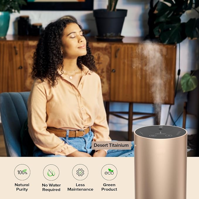 Airversa ADX Waterless Essential Oil Diffuser Starter Kit, Black | 30 mL ST 33# Hotel Scent Fragrance Oil, Battery Operated, Up to 600 sq ft, Portable for Home Car Office, ADXKit-30-E