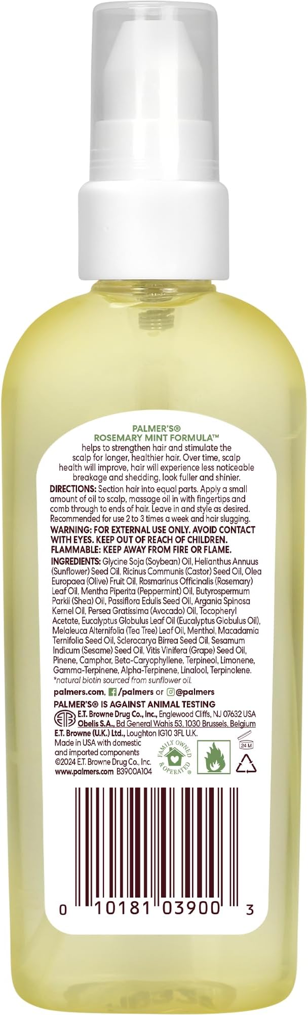 Palmer's Cocoa Butter Formula Massage Oil for Stretch Marks and Pregnancy Skincare, 3.4 Ounces (Pack of 6)