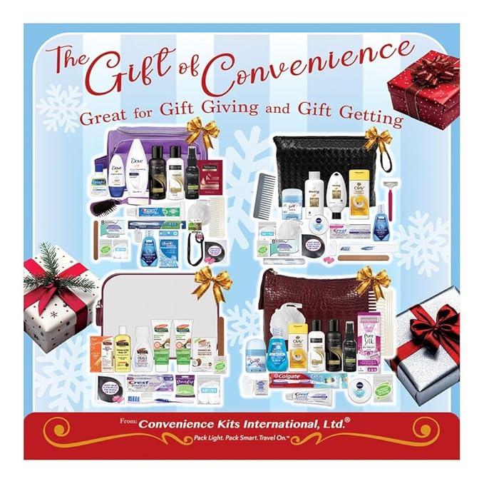 Convenience Kits International Men's Deluxe, 9-Piece Kit with Travel Size TSA Compliant Essentials , Featuring: Old Spice Products in Reuseable Toiletry Bag