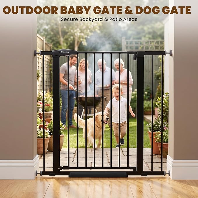 Mumeasy 36" Extra Tall Dog Gate,29.7"-40.5" Baby Gate for Stairs & Doorways