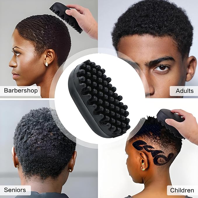 Rubber Curling Hair Brush,Premium Twist Tool for Afro Hair,Ideal for Curly, Coiled, 4C Hair,Quick & Easy Styling,Black