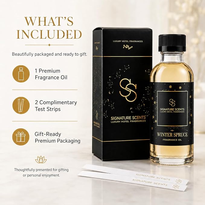 Luxury Hotel Diffuser Oil for Hotels and Homes - Aromatherapy Oils for use with an Essential Oil Diffuser at Home - Fragrance-Scent Diffuser Oil Blend (Winter Spruce) 4.05fl oz (120ml)