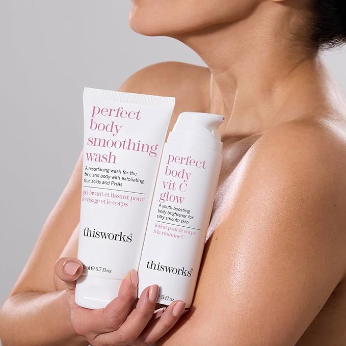 THISWORKS Perfect Smoothing Face & Body Wash, Exfoliating Resurfacing Cleanser, 6.7 Ounce (200ml)
