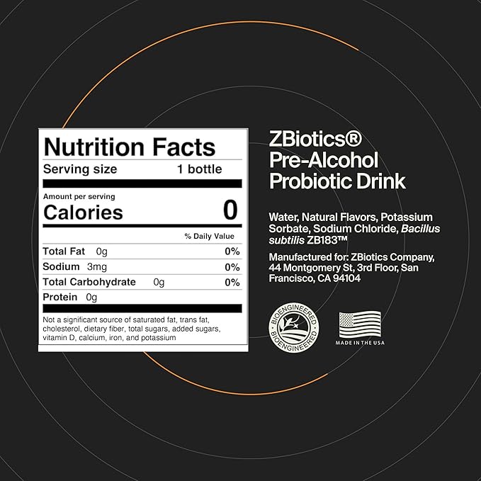 ZBiotics — Feel Better After Drinking, Wake Up Refreshed, Science-Backed, Patented Probiotic for Easier Mornings, Travel-Friendly, 3-Pack of 0.47 Fl Oz Bottles