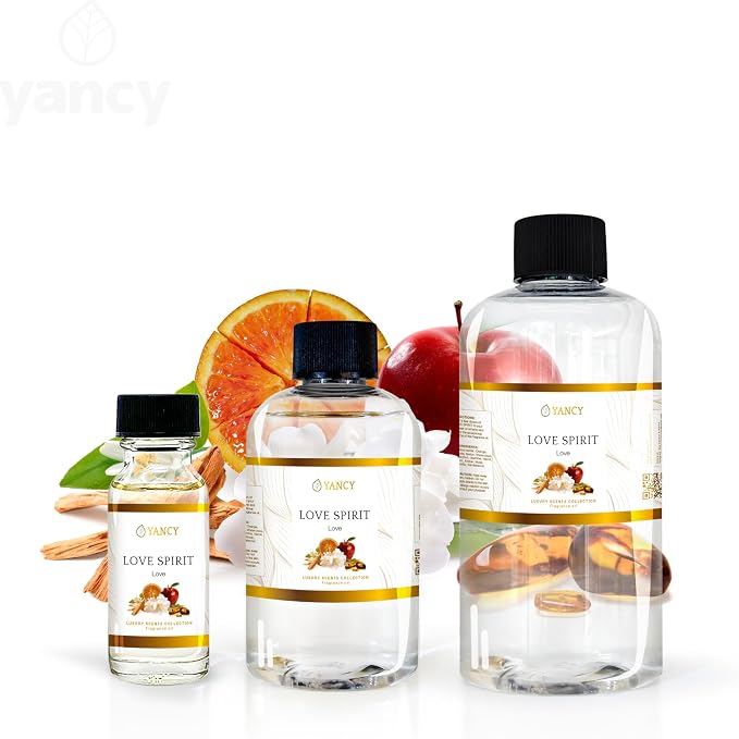 YANCY Love Spirit Luxury Collection Fragrance Oil (4 oz), Romantic and Airy Floral Scent, Ideal for Diffusers, Oil Burners & Aroma Lamps, Lighthearted Aroma for Loving Spaces