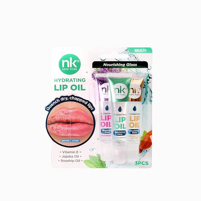 Nicka K New York Hydrating Lip Oil, Nourishing Gloss, Hydrate, Quench Dry Lips (MLTO03 Multi)