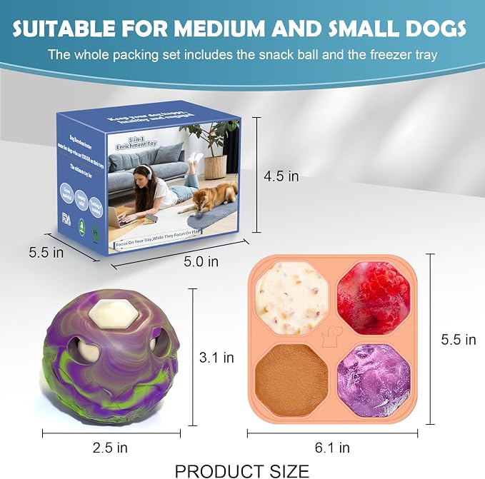 Dog Chew Toy, Large Frozen Treat Dispenser Reduces Pet Boredom