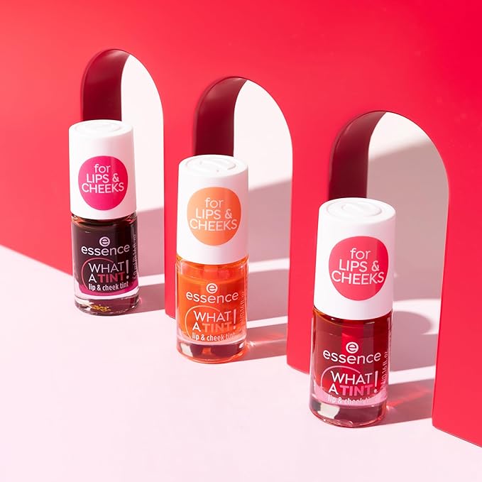 essence | What a Tint! Lip & Cheek Tint | Long-Lasting Liquid Blush & Lip Stain | Non-Sticky & Kiss-Proof | Vegan & Cruelty Free (03 |Peachy Vibes)