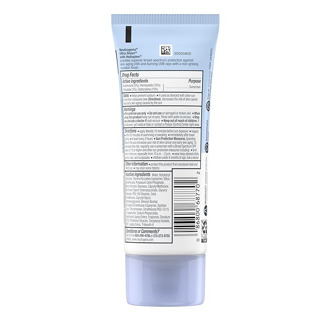 Neutrogena Ultra Sheer Dry-Touch Sunscreen For Face & Body, SPF 70 Broad Spectrum UVA/UVB Protection, Lightweight Water Resistant & Non-Greasy, Travel Size Sunscreen, 3 fl. oz (Pack of 3)