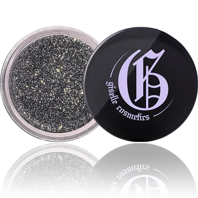 Diamond Coal Eye Shadow - Organic Mineral Loose Glitter Powder - Non-Toxic, Talc-Free Shimmer Eye Shadow Palette Makeup - Black & Silver Duochrome Pigment for Sparkly Eye Makeup