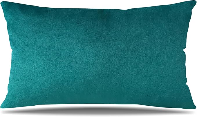 Artscope Luxury Velvet Pillow Covers Decorative Rectangle Pillowcases Soft Solid Cushion Cases for Couch Sofa Bedroom Car Decor 12x20 Inch Teal