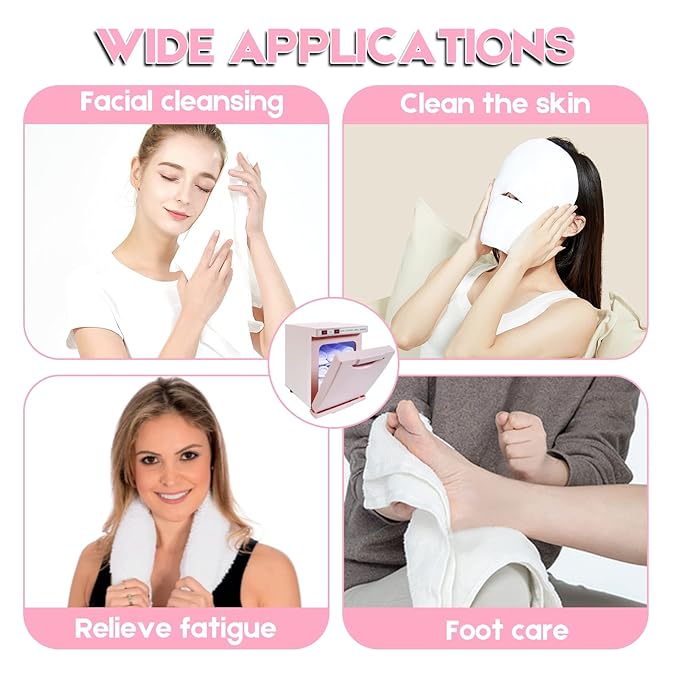 Hot Towel Warmer for Spa, 5.5L Thermostatic Towel Heater, 2-in-1 Professional Mini Towel Warmer, Beauty Salon and Spa Towel Warmers for Facial.(5.5L-Pink)
