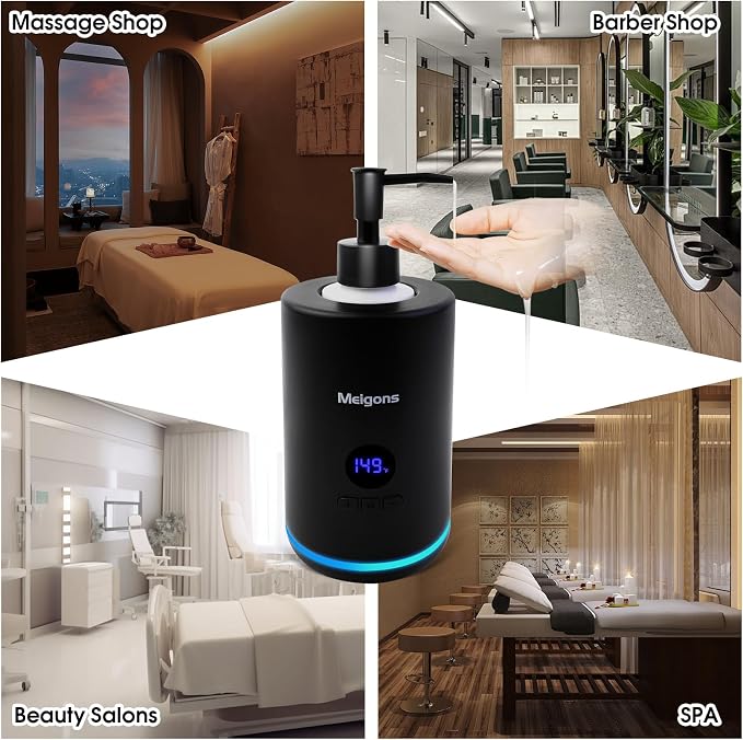 Oil Warmer for Massage, Massage Oil Warmer, Body Oils Heater for Spa, Salon and Barber Shops, with Two Oil Bottle Dispenser, Constant Temperature (Black)