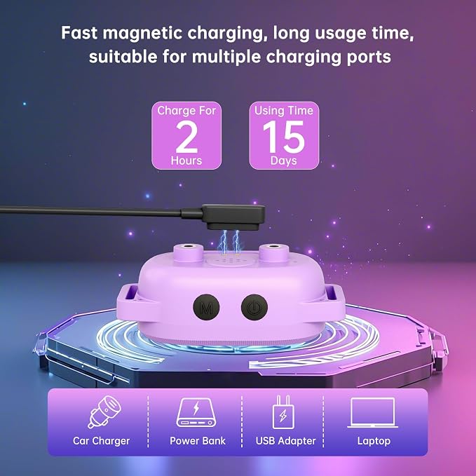Dog Bark Collar, Rechargeable Bark Collar for Large Dog, Medium Dog and Small Dogs, IP67 Waterproof Anti Barking Collar with Adjustable Sensitivity(Purple)