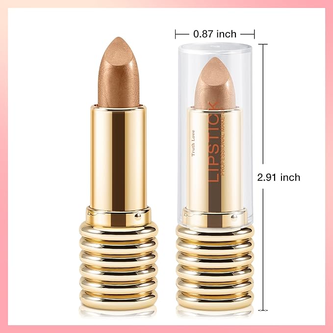 Boobeen Glitter Lipstick for Women Metallic Lip Stick Sparkling Shine Lip Makeup, Bold Smooth Lip Color High Pigment Long Lasting, Creamy Lipstick Full Coverage