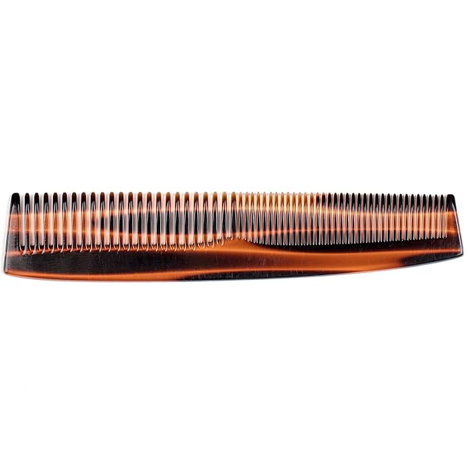 Fendrihan Hand Finished Double Tooth Comb for Men, Faux Tortoise (6.7 Inches)