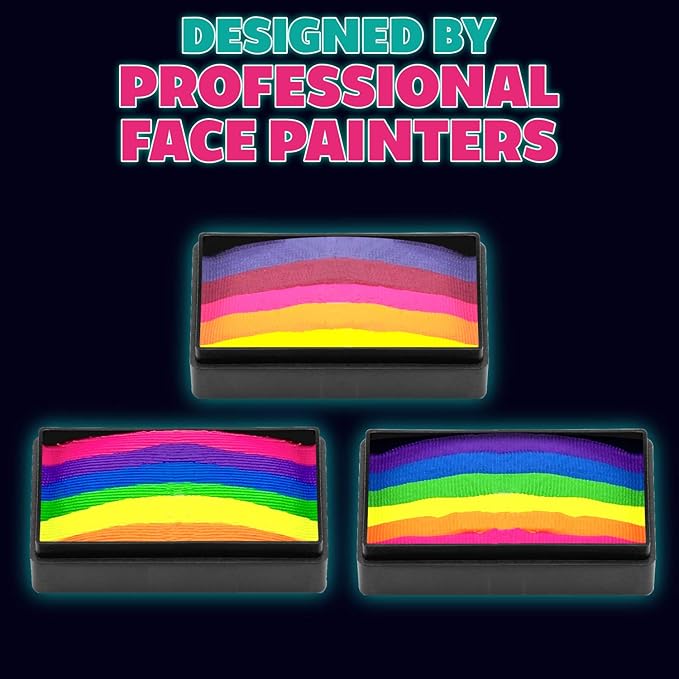 Kraze FX Dome Stroke - Wish (25 gm), Professional 1-Stroke Split Cake, Hypoallergenic, Non-Toxic, Water Activated Face & Body Painting Makeup Supplies for Sensitive Skin, Kid Safe, Adults