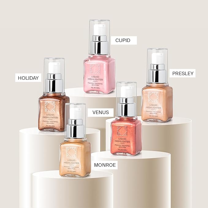 Ofra Star Lit Liquid Highlighter Presley | Radiant Liquid Highlighter for a Luminous Glow | Long-Lasting, Blendable, and Buildable Formula | 30mL 1oz