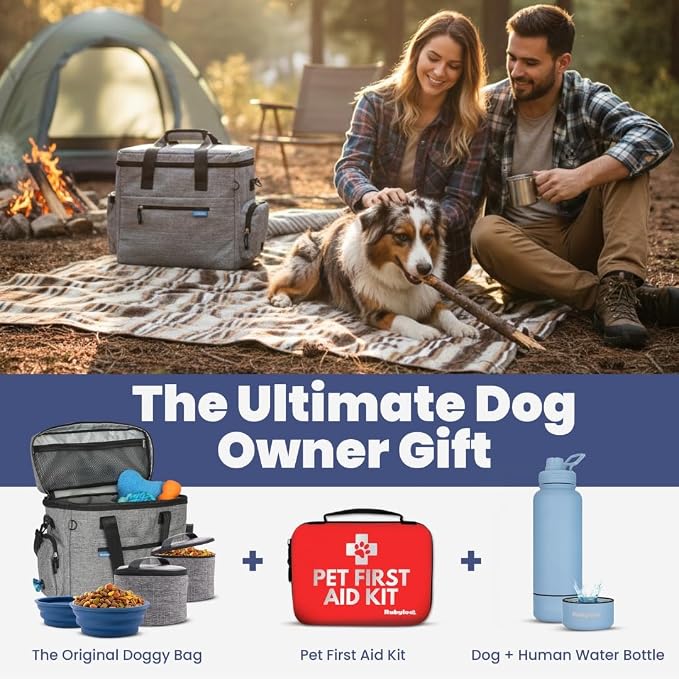 Rubyloo Original Doggy Bag™ Dog Travel Bag for Supplies with Travel Bowls