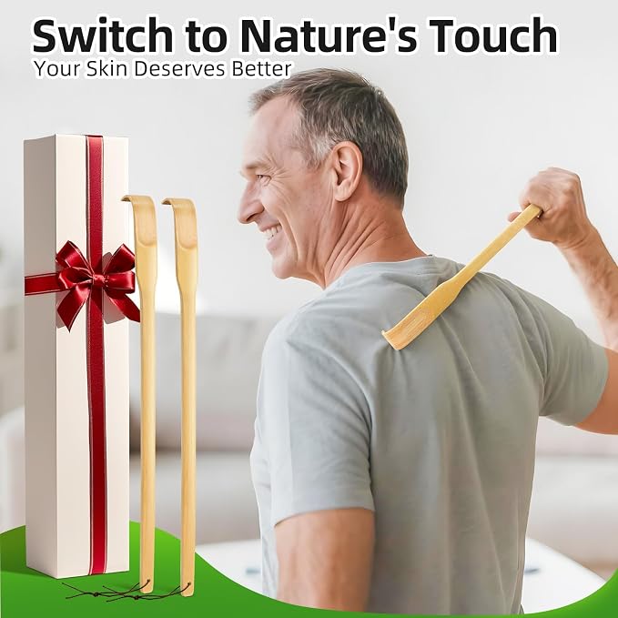 Back Scratcher, 16.5in Pack of 6, Traditional Finger-Like Bamboo Wooden Body Massager for Scratching Itches, Strong and Sturdy, Good Practical and Novel Gifts for Friends and Family.
