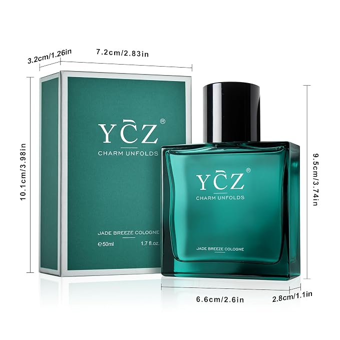 YCZ JADE BREEZE Cologne for Men – Aromatic Citrus Fragrance with Lemon, Verbena & Fresh Tea Notes, Amber & Musk Base, Long-Lasting Eau de Parfum Showcasing Unique Taste for Daily Wear, Office & Casual