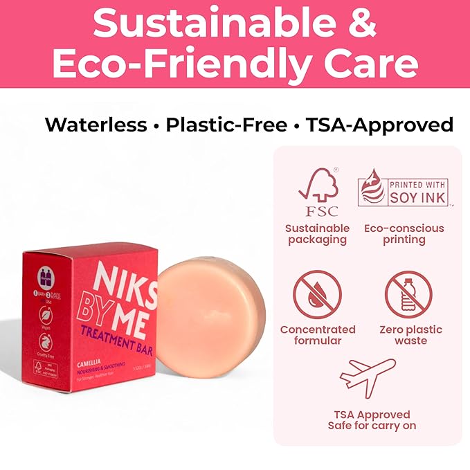 Camellia Hair Treatment Bar 3 Pack Set, Strengthening & Bond Repair Hair Treatment Bar for Damaged, Dry & Thinning Hair – For All Hair Types – K-Beauty Vegan, Sulfate-Free, Plastic-Free