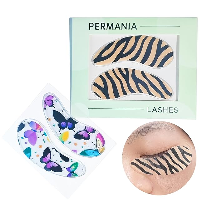 PERMANIA Under Eye Patch Silicone for Lash Lift & Lash Extensions Remover, Cute Cartoon Reusable and Soft Makeup Beauty Tools (4 pcs)