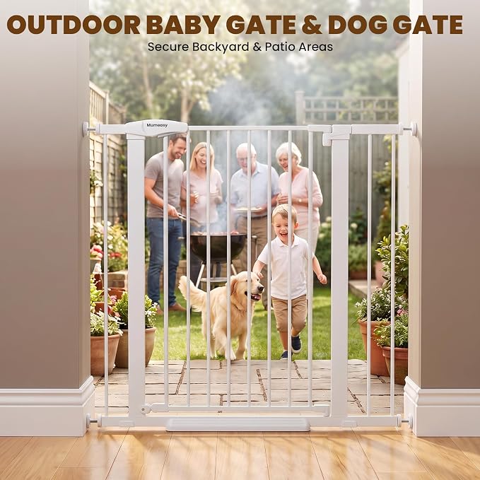 Mumeasy 36" Extra Tall Dog Gate,29.7"-40.5" Baby Gate for Stairs & Doorways