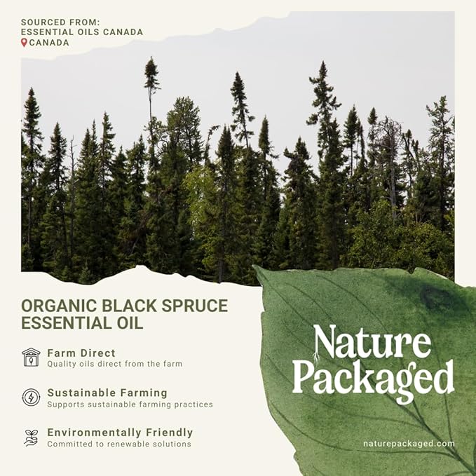 Organic Black Spruce Essential Oil from Canada - Black Spruce Essential Oils for Candle Scent (8oz)